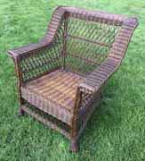 Antique Wicker Chair-Ottoman