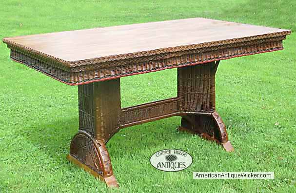 antique wicker table