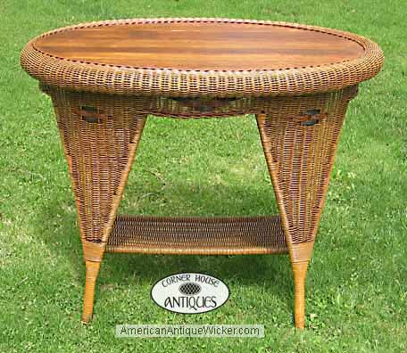 antique wicker table