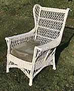 Antique Wicker Chair-Ottoman