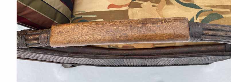 antique wicker chair & Ottoman