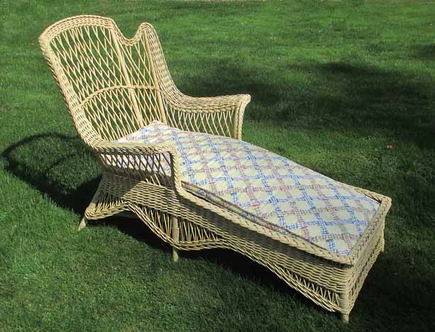 antique Wicker Chaise Lounge