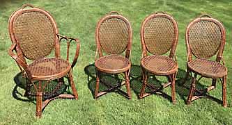 Antique Wicker Dining Chairs 
