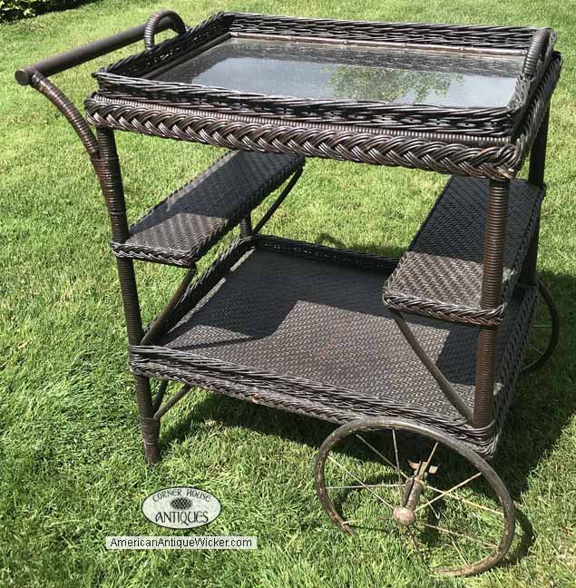 Antique Wicker Tea Cart