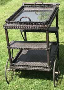 Antique Wicker Tea Cart
