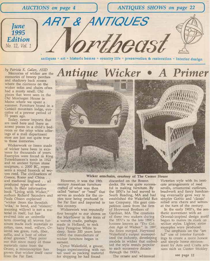 pair antique Bar Harbor wicker chairs